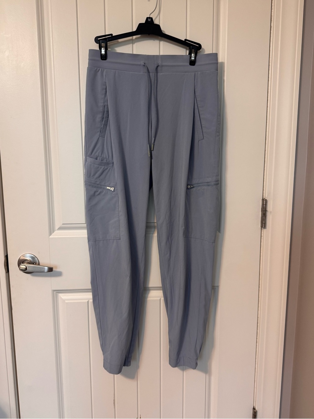 Athleta Go Far Travel Pants Size 4 Blue Gray Stretch Cargo Utility